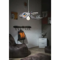 Lampes En Bois-Luminaires Elobra Suspension Elobra JOE Argenté, Blanc, 1 lumière