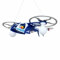 Lampes En Bois-Luminaires Elobra Suspension Elobra JOE Bleu, Argenté, 2 lumières