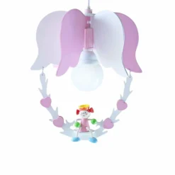 Lampes En Bois-Luminaires Elobra Suspension Elobra PRINZESSIN Rose, 1 lumière