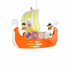 Lampes En Bois-Luminaires Elobra Suspension Elobra WIKI Orange, 1 lumière