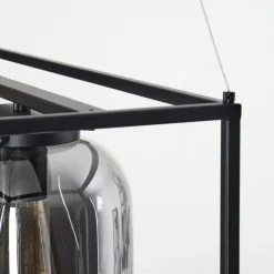 Suspension Verre Fumé-hofstein Suspension Elvange Noir, 3 lumières