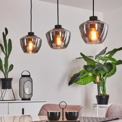 Suspension Verre Fumé-hofstein Suspension Erruretuhu Noir, 3 lumières