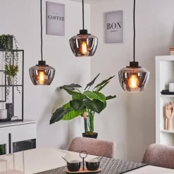 Suspension Verre Fumé-hofstein Suspension Erruretuhu Noir, 3 lumières