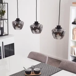 Suspension Verre Fumé-hofstein Suspension Erruretuhu Noir, 3 lumières