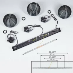 Lampes Vintages & Rétros-hofstein Suspension Espada Noir, 3 lumières