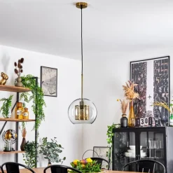 hofstein Suspension Espejuelo Laiton, Noir, 1 lumière