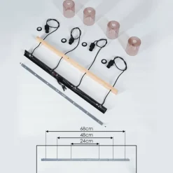Lampes Vintages & Rétros-hofstein Suspension Ethelton Bois foncé, Noir, 4 lumières
