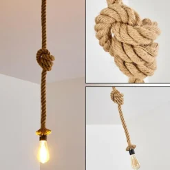 Style Boho-Chic-hofstein Suspension Etowah Brun, Noir, 1 lumière