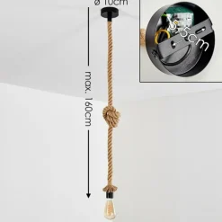 Style Boho-Chic-hofstein Suspension Etowah Brun, Noir, 1 lumière