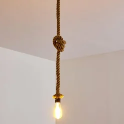 Style Boho-Chic-hofstein Suspension Etowah Brun, Noir, 1 lumière