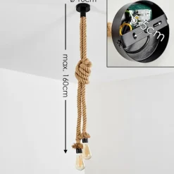 Style Boho-Chic-hofstein Suspension Etowah Brun, Noir, 2 lumières