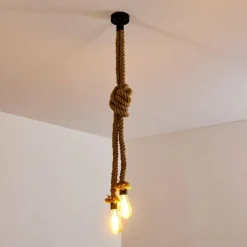 Style Boho-Chic-hofstein Suspension Etowah Brun, Noir, 2 lumières