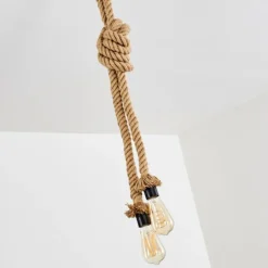 Style Boho-Chic-hofstein Suspension Etowah Brun, Noir, 2 lumières