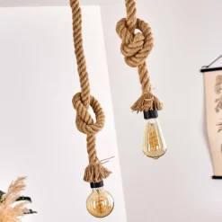 Style Boho-Chic-hofstein Suspension Etowah Brun, Noir, 2 lumières