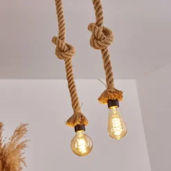 Style Boho-Chic-hofstein Suspension Etowah Brun, Noir, 2 lumières