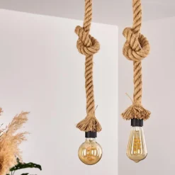 Style Boho-Chic-hofstein Suspension Etowah Brun, Noir, 2 lumières