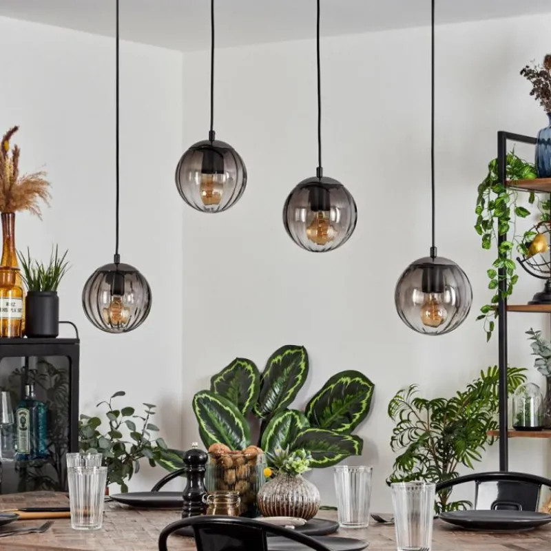 hofstein Suspension Evolene Noir, 4 lumières