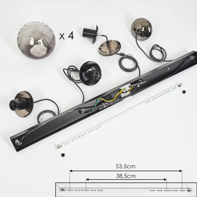 hofstein Suspension Evolene Noir, 4 lumières