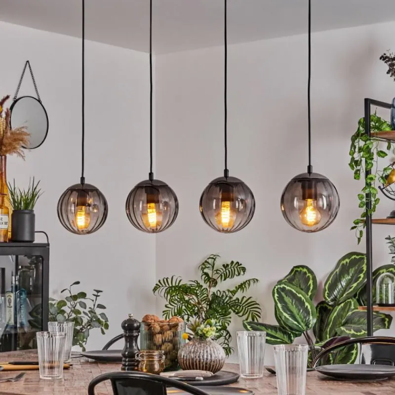 hofstein Suspension Evolene Noir, 4 lumières