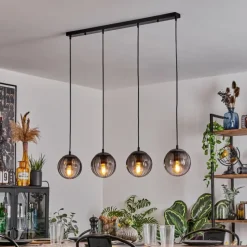 hofstein Suspension Evolene Noir, 4 lumières