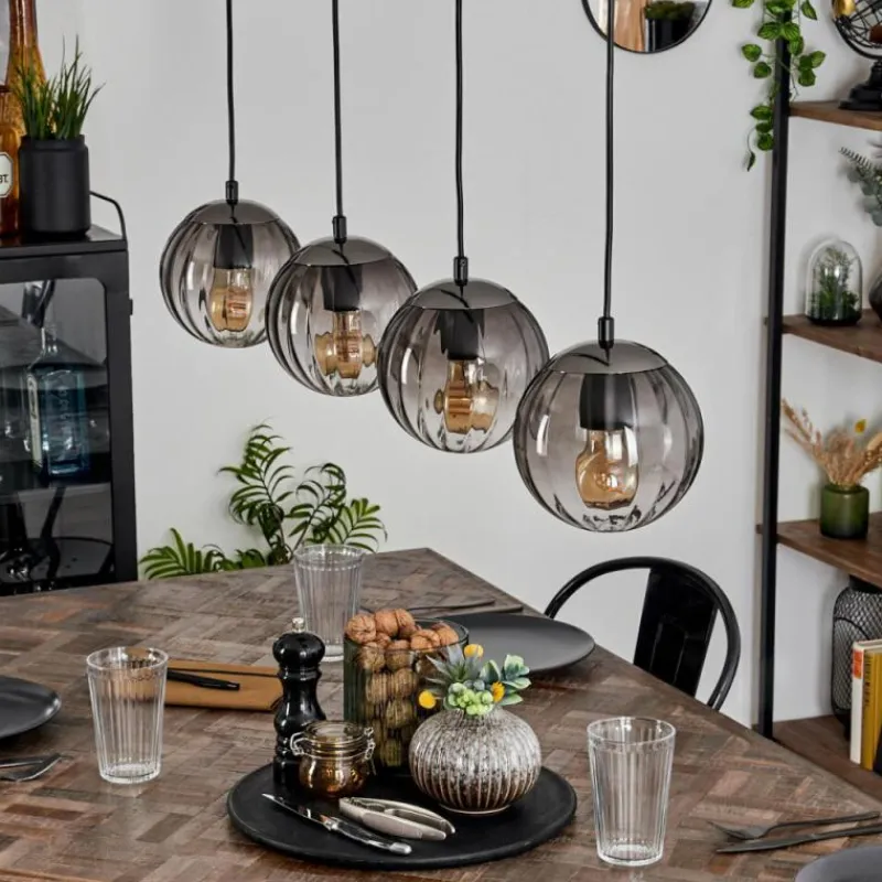 hofstein Suspension Evolene Noir, 4 lumières