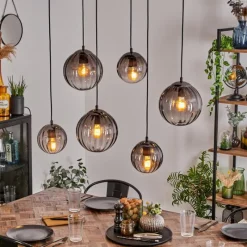 hofstein Suspension Evolene Noir, 6 lumières