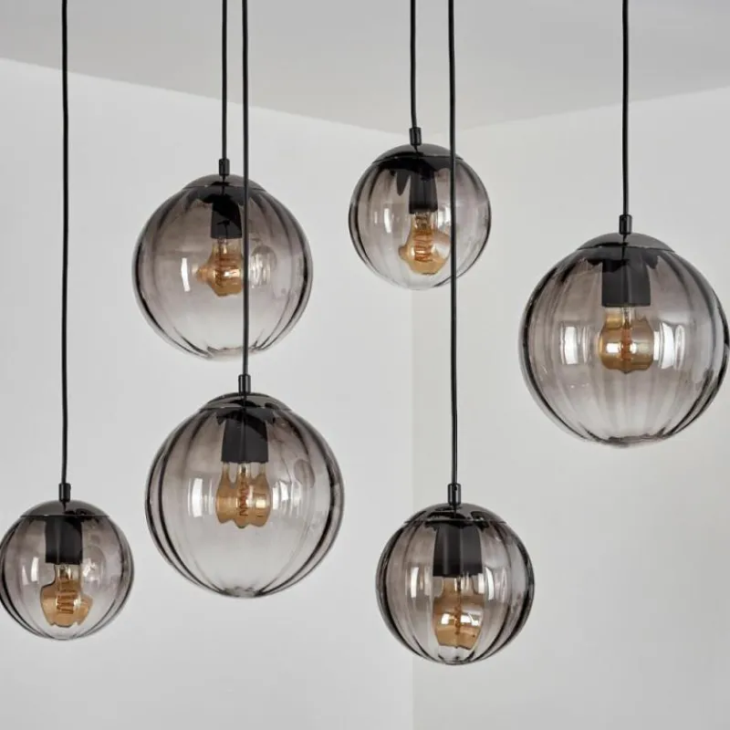 hofstein Suspension Evolene Noir, 6 lumières