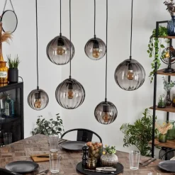 hofstein Suspension Evolene Noir, 6 lumières