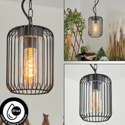 Lampes Vintages & Rétros-hofstein Suspension extérieur Bongle Noir, 1 lumière