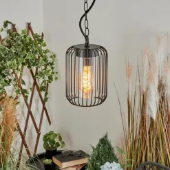 Lampes Vintages & Rétros-hofstein Suspension extérieur Bongle Noir, 1 lumière