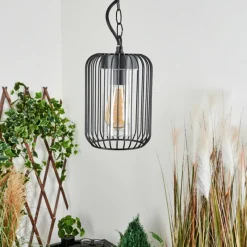 Lampes Vintages & Rétros-hofstein Suspension extérieur Bongle Noir, 1 lumière