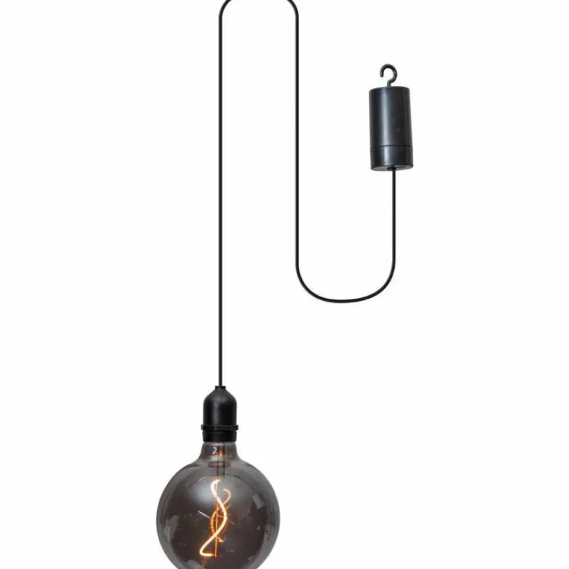Suspension Verre Fumé-Luminaires Eglo Suspension extérieur Eglo VIGNANELLO LED Noir, 1 lumière