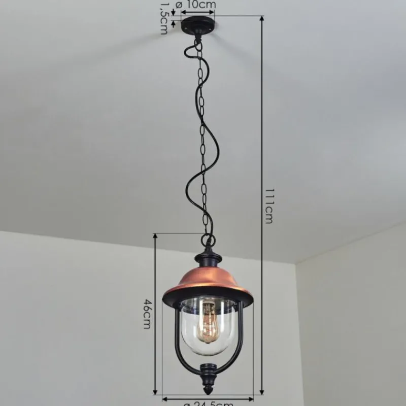 hofstein Suspension extérieur Gascon Noir, 1 lumière