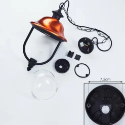 hofstein Suspension extérieur Gascon Noir, 1 lumière