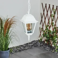 Luminaires Rustiques-hofstein Suspension extérieur Naofe Blanc, 1 lumière