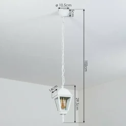 Luminaires Rustiques-hofstein Suspension extérieur Naofe Blanc, 1 lumière