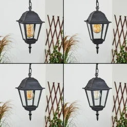 Luminaires Rustiques-hofstein Suspension extérieur Naofe Noir, 1 lumière