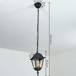 Luminaires Rustiques-hofstein Suspension extérieur Naofe Noir, 1 lumière