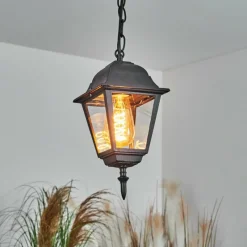 Luminaires Rustiques-hofstein Suspension extérieur Naofe Noir, 1 lumière