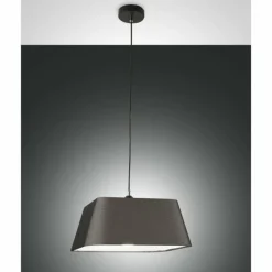 Lampes En Tissu-Luminaires Fabas Luce Suspension Fabas Luce Allegra Noir, 1 lumière