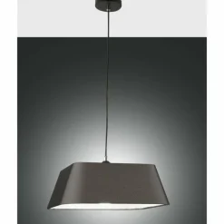 Lampes En Tissu-Luminaires Fabas Luce Suspension Fabas Luce Allegra Noir, 1 lumière