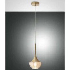 Luminaires Fabas Luce Suspension Fabas Luce Apollo Laiton, 1 lumière
