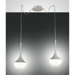 Luminaires Fabas Luce Suspension Fabas Luce Apollo Blanc, 2 lumières