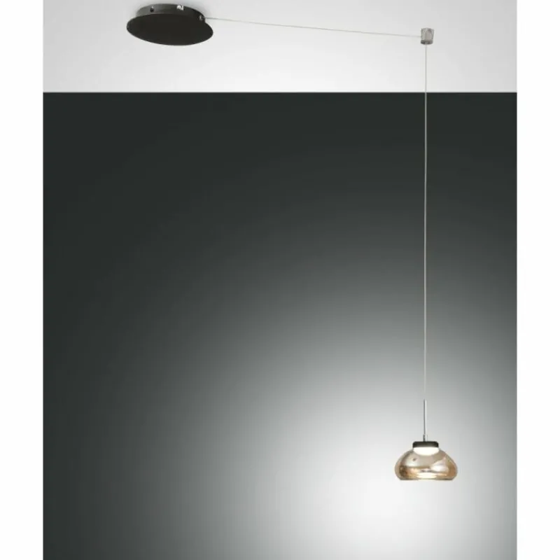 Luminaires Fabas Luce Suspension Fabas Luce Arabella LED Noir, 1 lumière