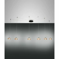 Luminaires Fabas Luce Suspension Fabas Luce Arabella LED Noir, 6 lumières