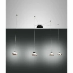 Luminaires Fabas Luce Suspension Fabas Luce Arabella LED Noir, 4 lumières