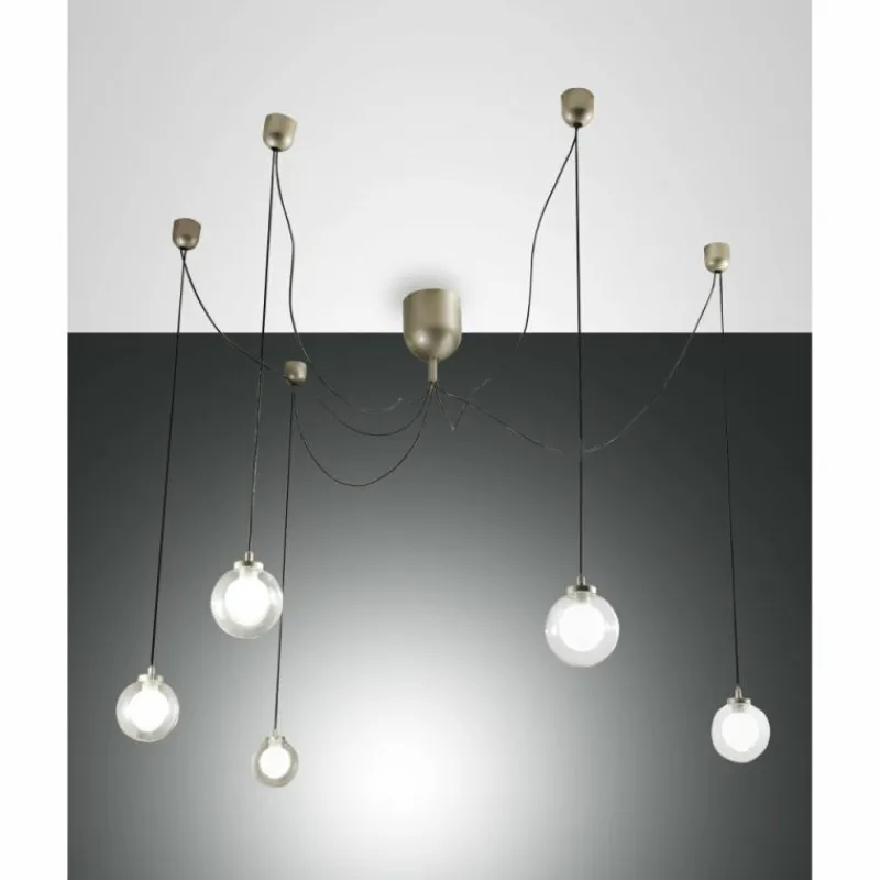 Luminaires Fabas Luce Suspension Fabas Luce Blog LED Or, Noir, 1 lumière