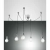 Luminaires Fabas Luce Suspension Fabas Luce Blog Chrome, Noir, 5 lumières* Suspensions