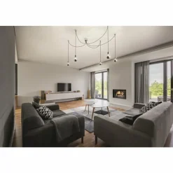 Luminaires Fabas Luce Suspension Fabas Luce Blog Chrome, Noir, 5 lumières* Suspensions