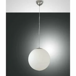 Luminaires Fabas Luce Suspension Fabas Luce BONG Nickel mat, 1 lumière
